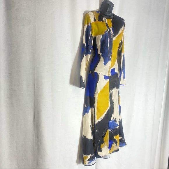 ZARA NWT WOMAN ROUND NECK PRINTED MIDI DRESS MULTICOLORED SIZE M - Picture 7 of 16
